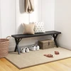 Lauko suoliukas su grotelinė sėdyne ir X formos kojomis, juodas, 137,2 × 35,6 × 45,7 cm