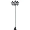 "Outsunny" saulės sodo žibintas su LED 120 liumenų IP44 - juodas 51,5 x 47 x 182,5 cm