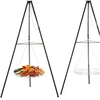Springos Laužo grilis su 51 cm grotelėmis, juodas/sidabrinis, 152 cm