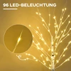 HOMCOM 150 cm dirbtinė eglutė, beržas su LED, Kalėdų eglutė beržas, kalėdinė dekoracija dirbtinis beržas vakarėliui, gimtadieniui, vestuvėms