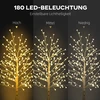 HOMCOM LED eglutė, šviečianti eglutė, vyšninė eglutė su 180 šviesos diodų, 3 ryškumo lygiai, 180 cm eglutės šviesa, dirbtinė eglutė su apšvietimu, kalėdinė dekoracija