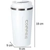 Roger LED kelioninis puodelis su kandikliu 500ml, baltas