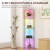 LED pastatomas šviestuvas su 5 lentynomis ir RGB apšvietimu, pilkas ir kreminės baltos spalvos, 42 × 29,5 × 163 cm