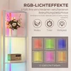 LED pastatomas šviestuvas su 5 lentynomis ir RGB apšvietimu, pilkas ir kreminės baltos spalvos, 42 × 29,5 × 163 cm