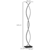LED pastatomas šviestuvas su dviguba spirale, juodas, 25 × 20 × 144 cm