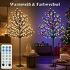 LED vyšnių žiedų medis su 160 LED ir 11 šviesos režimų, juodas ir skaidrus, 55 × 55 × 150 cm