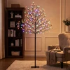 LED vyšnių žiedų medis su 160 LED ir 11 šviesos režimų, juodas ir skaidrus, 55 × 55 × 150 cm