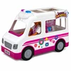 Lean Toys Lėlė su greitosios pagalbos automobiliu balta ir rožinė