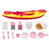 Lean Toys Lėlė su kemperiu ir baidare