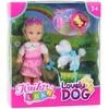 Lean Toys Lėlių rinkinys su šunimi, pavadėliu ir priedais