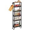 Songmics Lentyna su 6 lygiais, vintažinė ruda–juoda, 45,4 × 15 × 131,4 cm