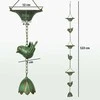 Outsunny 3 lietaus grandinių rinkinys 123 cm lietaus nutekėjimo grandinė iš metalinės nutekėjimo grandinės su pritvirtinta pakaba Paukščių varpų latakų grandinė lietaus vandens grandinė lietaus gaudyklės grandinė latakams lietaus gaudyklės lietaus grandinės lietaus gaudyklės lietaus grandinės