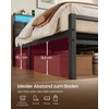 Lova Songmics Lovos rėmas su daiktadėže ir LED apšvietimu, matinės juodos ir vintažinės rudos spalvos, 218,3 × 140,5 × 104,5 cm