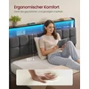 Lova Songmics Lovos rėmas su daiktadėže ir LED apšvietimu, matinės juodos ir vintažinės rudos spalvos, 218,3 × 140,5 × 104,5 cm