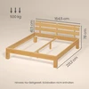 Lova Songmics Lovos rėmas su galvūgaliu ir LED apšvietimu, natūralios spalvos, 221,2 × 164,5 × 78 cm