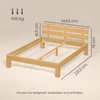 Lova Songmics Lovos rėmas su galvūgaliu ir LED apšvietimu, natūralios spalvos, 221,2 × 144,5 × 78 cm