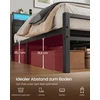 Songmics Lova su galvūgaliu ir LED apšvietimu, matinė juoda ir vintažinė ruda, 218,3 × 160,5 × 104,5 cm