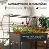 Outsunny aukšta lysvė su dangčiu, paaukštinta lysvė žolelėms su drenažo skylutėmis, metalinė sodinimo dėžė, atspari oro sąlygoms daržovių lysvė, sodo lysvė, sodinimo lovys sodui, balkonui, 100 x 48 x 124 cm, juoda