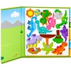 Lean Toys Magnetinė knygelė su dinozaurais, 30 magnetų, 18,5 × 18,5 cm
