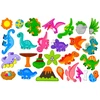 Lean Toys Magnetinė knygelė su dinozaurais, 30 magnetų, 18,5 × 18,5 cm