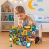 Lean Toys Magnetiniai konstruktoriaus blokeliai su kamuoliukų trasa, 98 vnt.