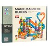 Lean Toys Magnetinių blokų rinkinys su rutulių trasa, 188 vnt.