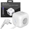 Maitinimo 6v1 prailginimo kubas su apšviestu jungikliu Qoltec 3x AC 2x USB 1x USB-C PD 20W baltas kabelis 2 m