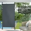 „Outsunny“ vertikali markizė su apsauga nuo saulės, balkono užuolaida 150 x 220–310 cm, balkono privatumo ekranas su rankena, atspari oro sąlygoms, poliesteris, tamsiai pilka