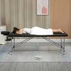 HOMCOM Masažo stalas sulankstomas Profesionalus 7 zonų masažo stalas, reguliuojamo aukščio, pakraunamas iki 130 kg, idealiai tinka SPA ir salonams, juodas