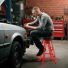 Mechaniko kėdė raudona–juoda