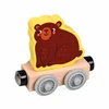 Lean Toys Medinis gyvūnų traukinukas su lokomotyvu ir 10 magnetinių vagonų, įvairiaspalvis