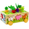 Lean Toys Medinis lavinamasis žaislas „Linksma ferma“ su varpeliais ir magnetiniais kirminais