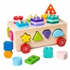 Lean Toys Medinis rūšiavimo žaislas ant ratukų
