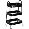 Storage Solutions Metalinė juoda vežimėlio lentyna 3 lygiai 44x31,5x78,5 cm