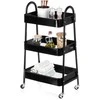 Storage Solutions Mobilus Metalinis Lentynas 3 Lygiai Juodas 44x31,5x78,5 cm