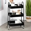 Storage Solutions Mobilus Metalinis Lentynas 3 Lygiai Juodas 44x31,5x78,5 cm