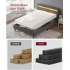 Songmics Vasagle Metalinė dvigulė lova 140 x 190 cm LED apšvietimas tamsiai pilka