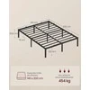 Songmics Vasagle Metalinis dvivietės lovos rėmas 140 x 200 cm modernus rašalas juodas