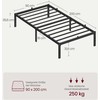 Lova Songmics Vasagle Metalinis viengulės lovos rėmas 90 x 200 cm modernus rašalas juodas