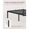 Lova Songmics Vasagle Metalinis viengulės lovos rėmas 90 x 200 cm modernus rašalas juodas