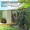 Outsunny Metalinis įrankių namelis 2,81 m² 154x206,5x181 cm, įrankių laikymo patalpa su vienšlaičiu stogu ir pamatu