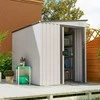 Outsunny Metalinis įrankių namelis 2,81 m² 154x206,5x181 cm, įrankių laikymo patalpa su vienšlaičiu stogu ir pamatu