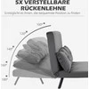 HOMCOM sofa lova su patalynės dėže, sofa su miegojimo funkcija, aksominės išvaizdos sofa su nugaros pagalvėlėmis, tamsiai pilka, 102 x 73 x 81 cm