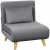 Miegamasis fotelis 3 viename su 6 padėčių atlošu, pilkas, 72 × 78 × 79 cm