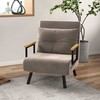 Fotelis HOMCOM Sofa-lova, sulankstoma lova su lovos funkcija, atlošiama su atlošais, minkšta sofa su reguliuojamu atlošu, aksomo išvaizdos, 63 x 73 x 81 cm, šviesiai ruda