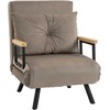 Fotelis HOMCOM Sofa-lova, sulankstoma lova su lovos funkcija, atlošiama su atlošais, minkšta sofa su reguliuojamu atlošu, aksomo išvaizdos, 63 x 73 x 81 cm, šviesiai ruda