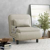HOMCOM 3-in-1 išlankstomas fotelis, miegamoji sofa su lovos funkcija, sulankstomas fotelis su 3 padėtimis reguliuojamu atlošu, ratukais, plieniniu rėmu, 120 kg apkrova, svetainei, pilkas