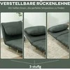 HOMCOM 2-in-1 išskleidžiamas fotelis-lova, reguliuojamas, su vago tipo audiniu, svečių lova, miegamajam, svetainei, žalias, 82 x 89 x 83 cm