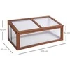 "Outsunny" medinis šaldymo rėmas, mini šiltnamis 100 x 65 x 40 cm, šiltnamis su dangčiu, apsauga nuo UV spindulių, permatomas šaldymo rėmas, žiemai atspari pakelta lova sode, rudos spalvos
