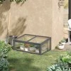 "Outsunny" medinis šaldymo rėmas, mini šiltnamis 100 x 65 x 40 cm, šiltnamis su dangčiu, apsauga nuo UV spindulių, permatomas šaldymo rėmas, žiemai atspari pakelta lova sode, pilkos spalvos